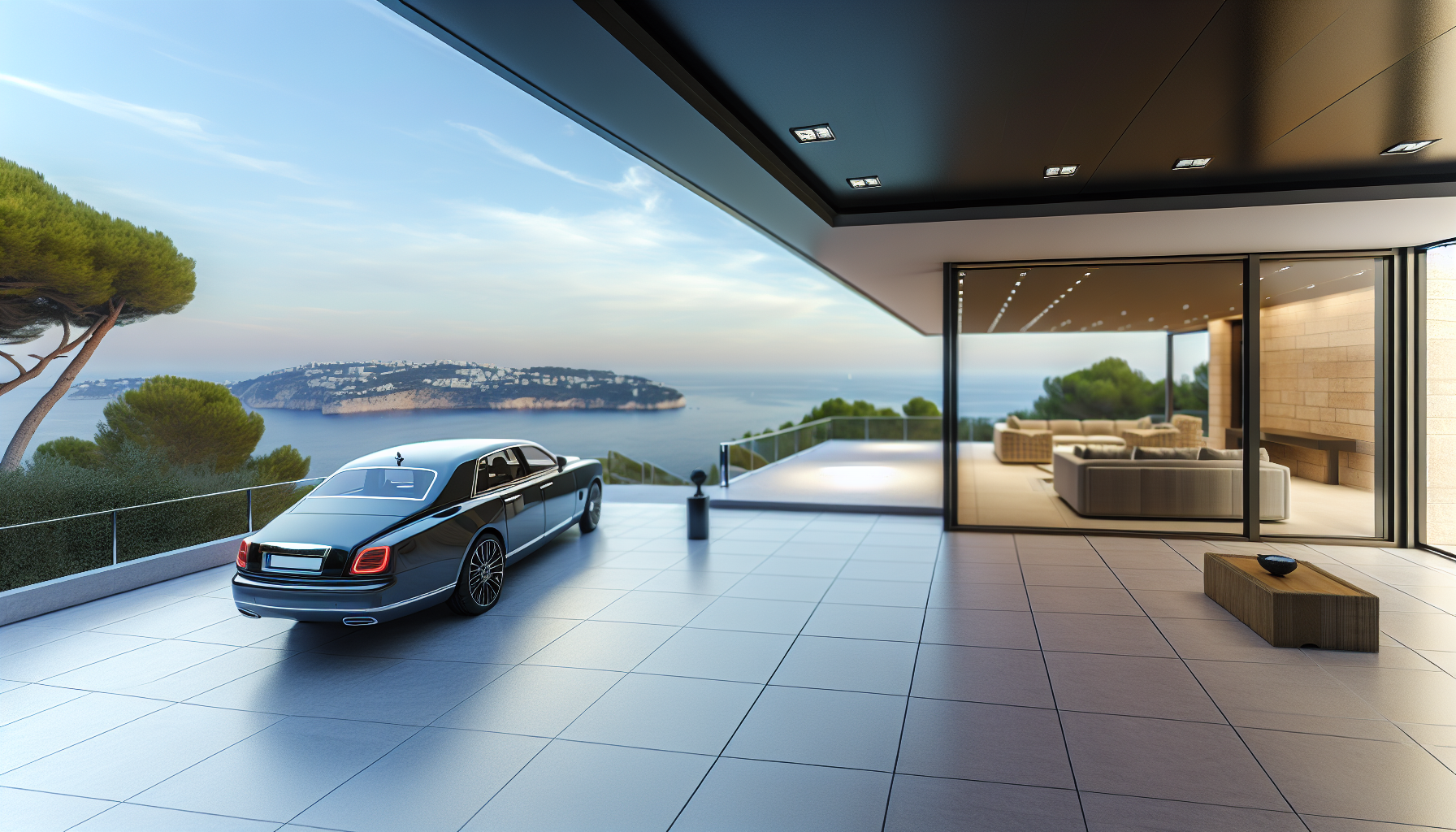 Image d’ambiance de conciergerie de luxe à La Ciotat avec villa haut de gamme, terrasse élégante et service premium