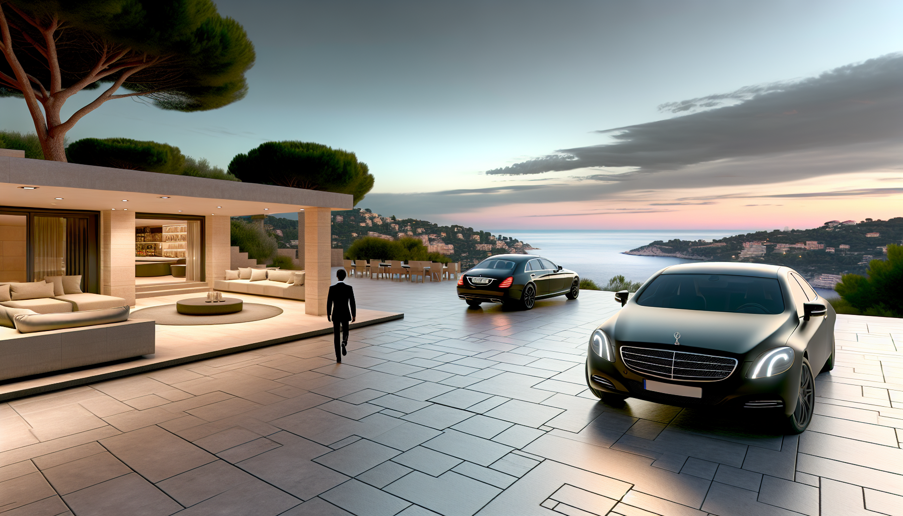 Image d’ambiance de conciergerie de luxe à Salon-de-Provence avec villa haut de gamme, terrasse élégante et service premium